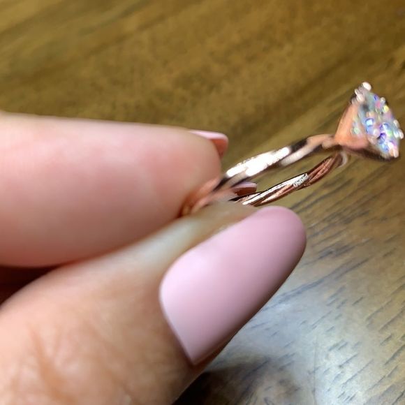 1 ct 18kt rosegold brilliant cut engagement ring - Picture 6 of 9